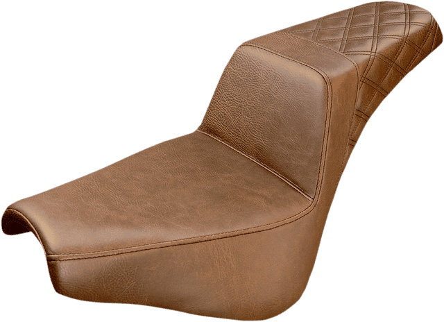 SADDLEMEN 0802-0965 Step-Up Seat - Rear Lattice Stitch - Brown - FX '18-'24