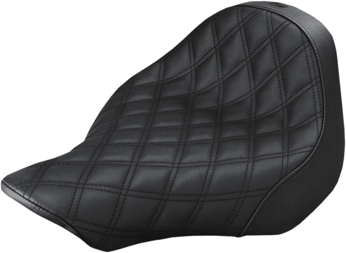 SADDLEMEN 0802-0970 Renegade™ Solo Seat - Lattice Stitched - Black - FXSB '13-'17