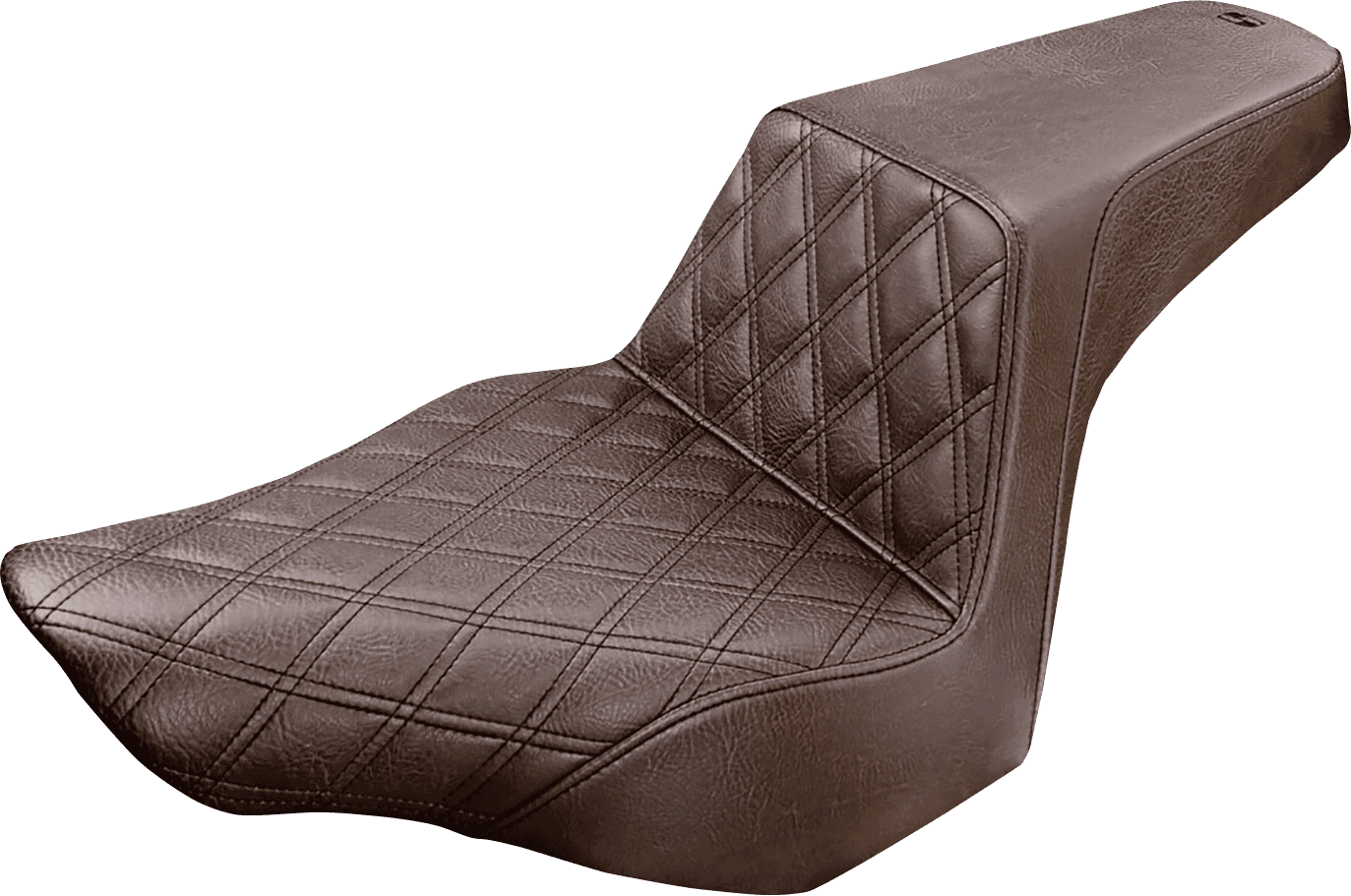 SADDLEMEN 0802-0986 Step-Up Seat - Front Lattice Stitch - Brown - FXSB