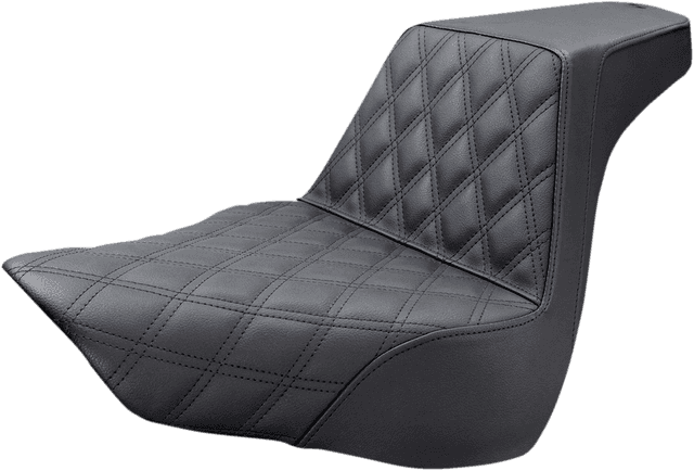 SADDLEMEN 0802-1010 Step-Up Seat - Front Lattice Stitch - Black - FL/FX '18-'24