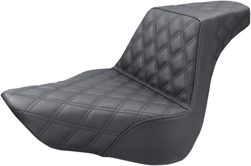 SADDLEMEN 0802-1015 Step-Up Seat - Full Lattice Stitch - Black - FL/FX '18-'24