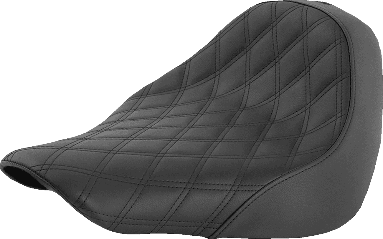 SADDLEMEN 0802-1019 Renegade™ Solo Seat - Lattice Stitched - Black - FL/FX '18-'24