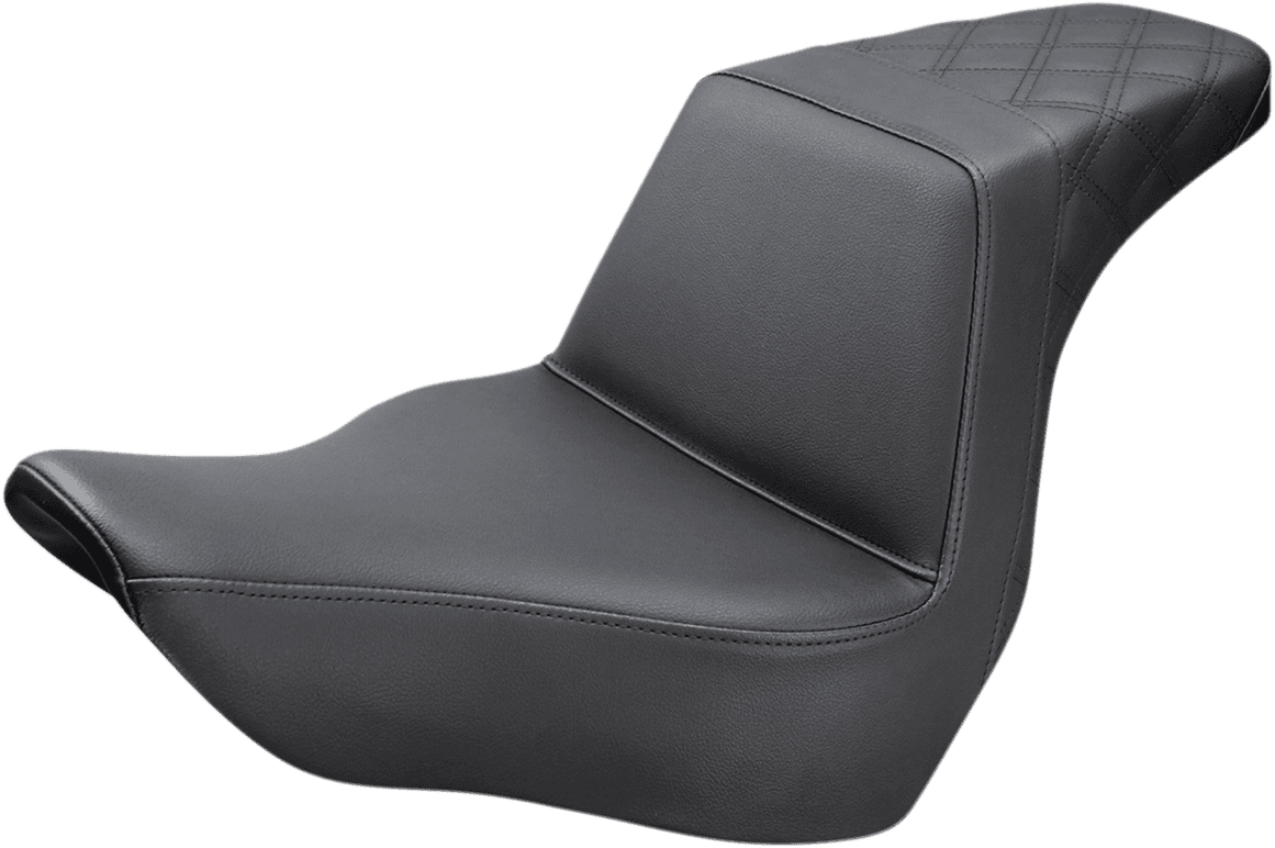 SADDLEMEN 0802-1037 Step-Up Seat - Rear Lattice Stitch - Black