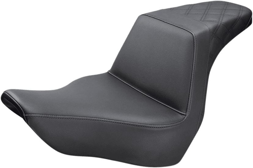 SADDLEMEN 0802-1037 Step-Up Seat - Rear Lattice Stitch - Black