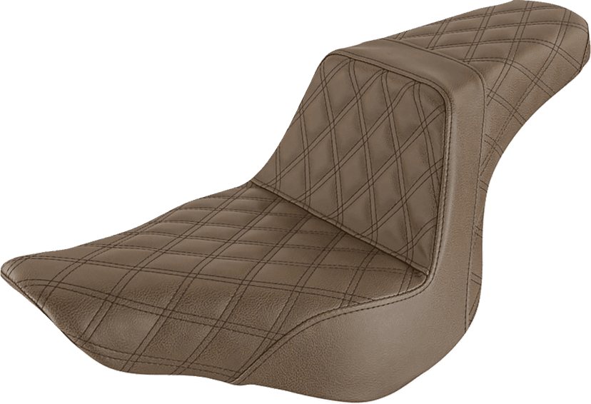 SADDLEMEN 0802-1041 Step-Up Seat - Full Lattice Stitch - Brown