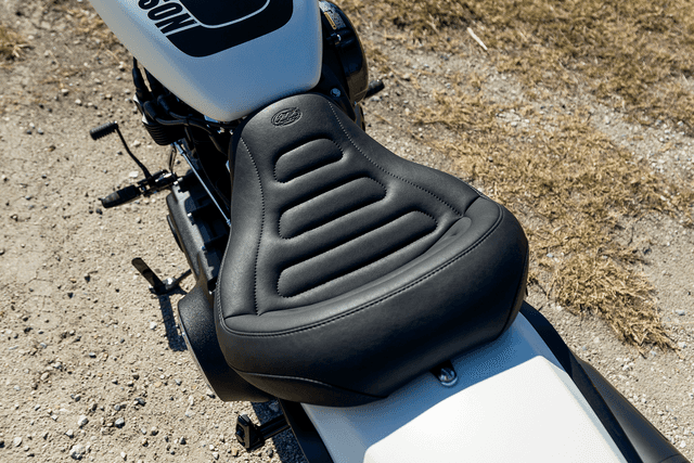 MUSTANG 0802-1057 Max Profile Solo Touring Seat - without Driver Backrest - Black - Trapezoid Stitch - FXFB/FXFBS — image 2 of 3