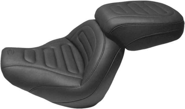 MUSTANG 0802-1057 Max Profile Solo Touring Seat - without Driver Backrest - Black - Trapezoid Stitch - FXFB/FXFBS — image 1 of 3