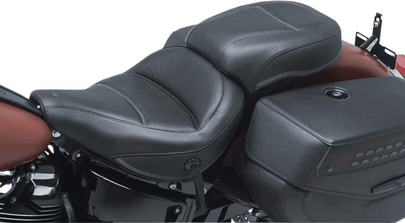 MUSTANG 0802-1061 Max Profile Solo Touring Seat - without Driver Backrest - Black - Original - FLHC/FLDE — image 1 of 3
