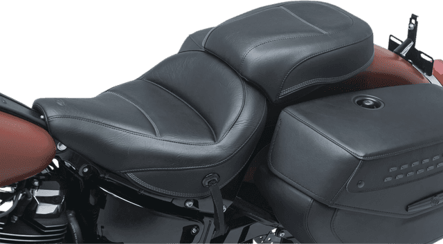 MUSTANG 0802-1062 Passenger Touring Seat - Black - Original Stitch - FLHC/FLDE