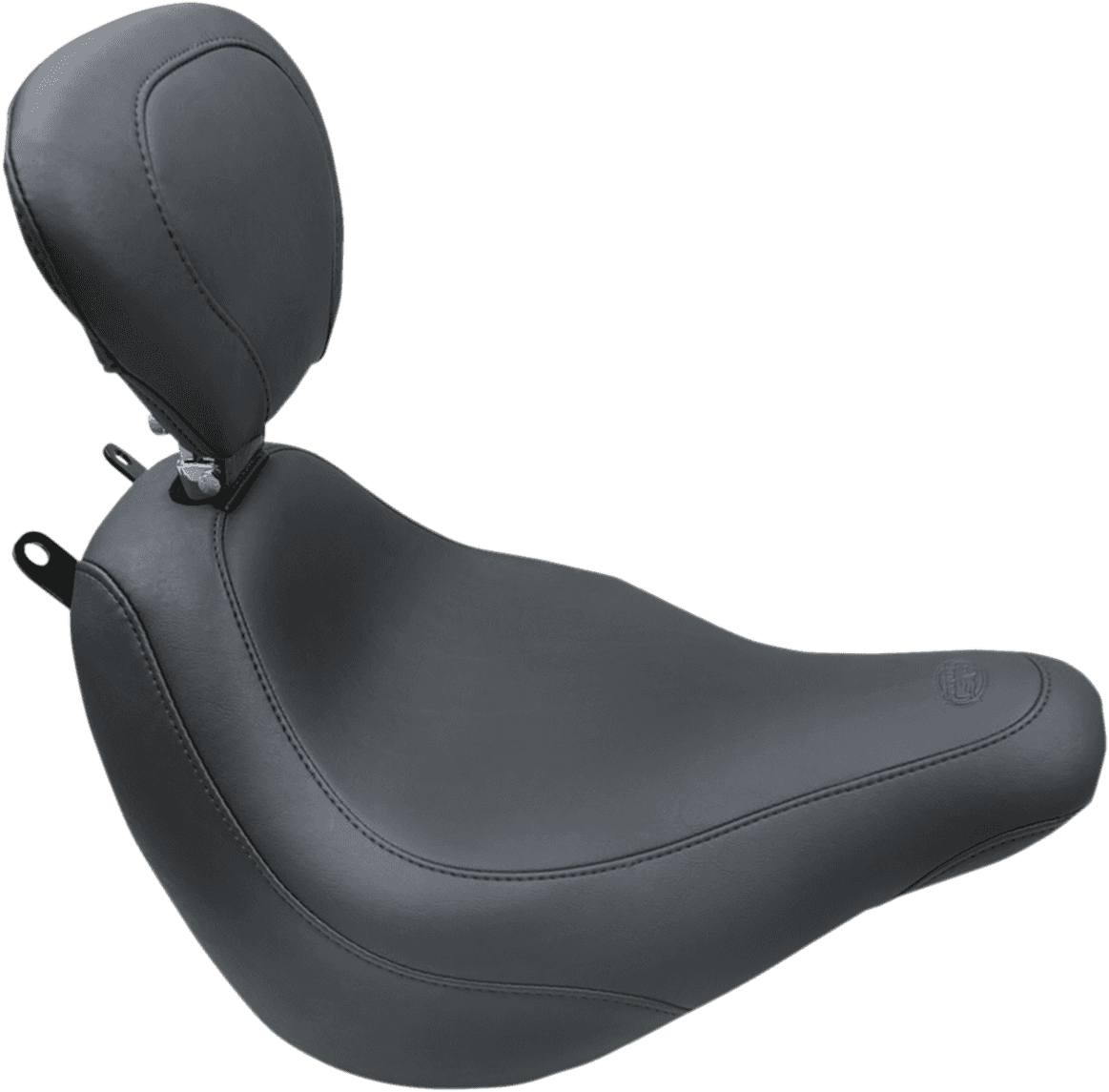 MUSTANG 0802-1078 Seat - Wide Tripper™ Solo - with Backrest - Smooth - Black