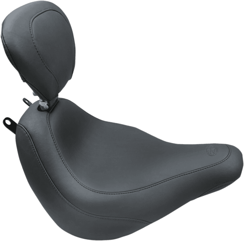MUSTANG 0802-1078 Seat - Wide Tripper™ Solo - with Backrest - Smooth - Black