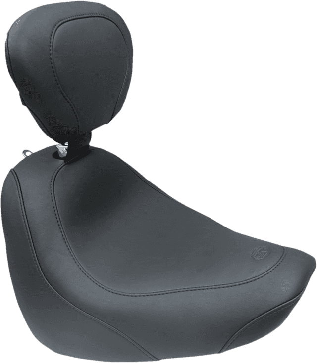 MUSTANG 0802-1080 Seat - Wide Tripper™ Solo - with Backrest - Smooth - Black