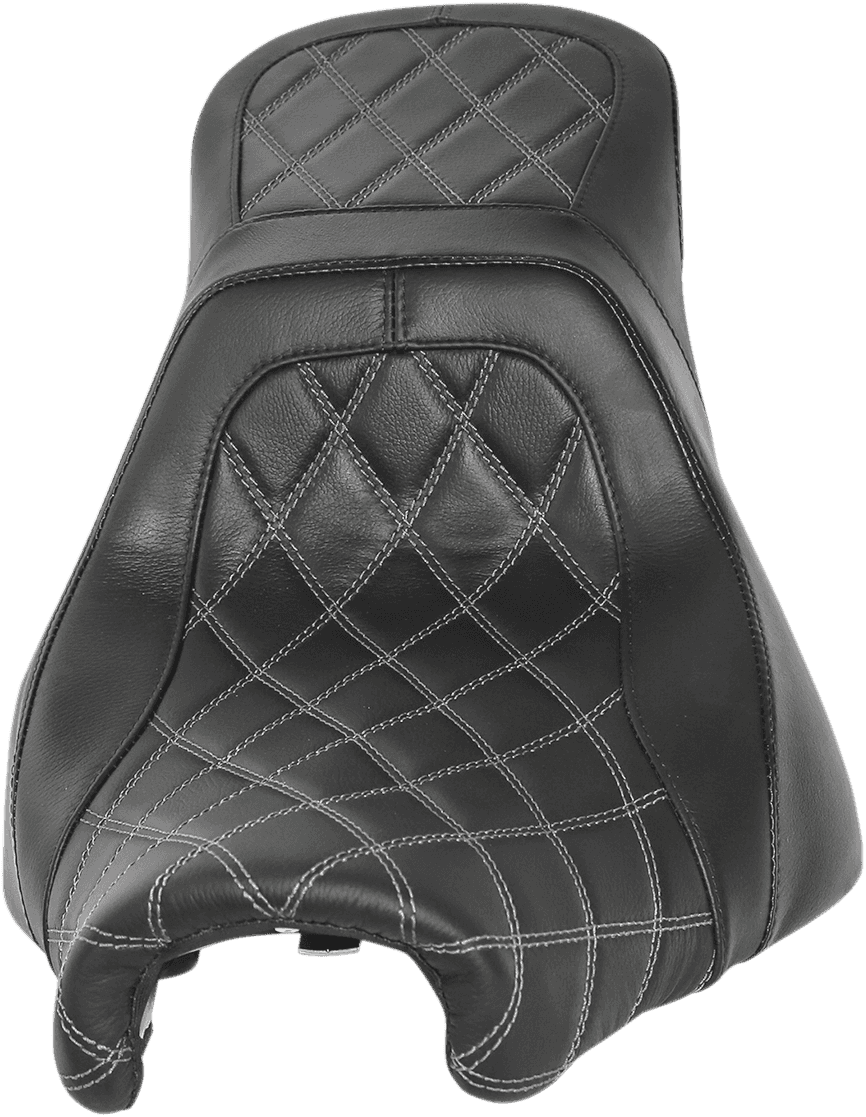 DANNY GRAY 0802-1139 Airhawk Weekday 2Up XL Seat - no Backrest Receptacle - Double Diamond Stitch - Air - FXBR/S '18-'23