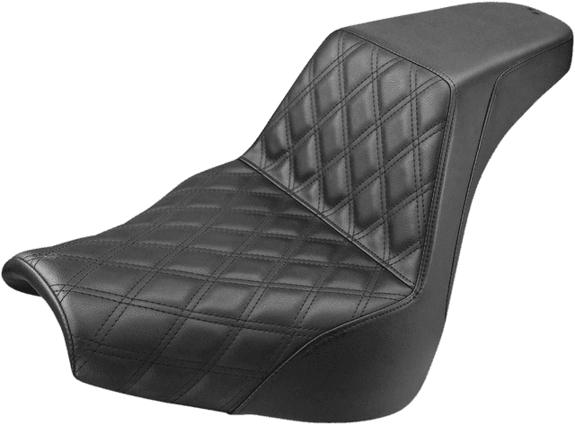 SADDLEMEN 0802-1169 Step-Up Seat - Front Lattice Stitch - Black - FXBR/S '18-'20