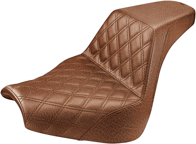 SADDLEMEN 0802-1170 Step-Up Seat - Front Lattice Stitch - Brown - FXBR/S '18-'20