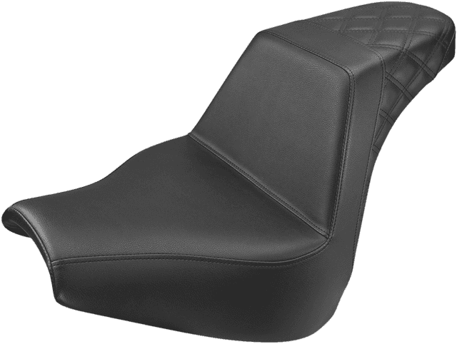 SADDLEMEN 0802-1171 Step-Up Seat - Rear Lattice Stitch - Black - FXBR/S '18-'20