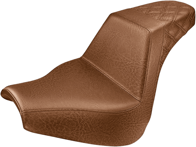 SADDLEMEN 0802-1172 Step-Up Seat - Rear Lattice Stitch - Brown - FXBR/S '18-'20