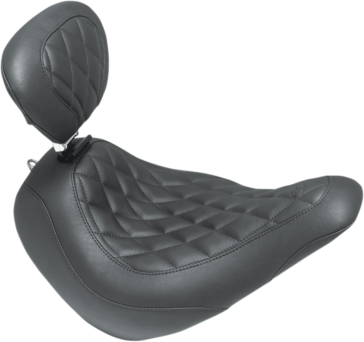 MUSTANG 0802-1203 Wide Tripper™ Seat - with Driver's Backrest - Diamond Stitching