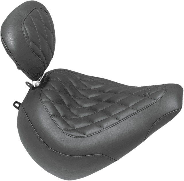 MUSTANG 0802-1209 Wide Tripper™ Seat - with Driver's Backrest - Diamond Stitch
