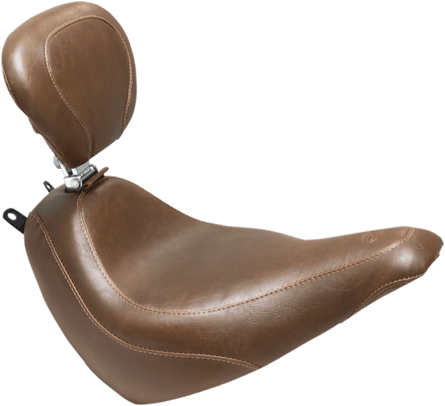 MUSTANG 0802-1218 Wide Tripper™ Seat - with Driver's Backrest - Brown Stitch