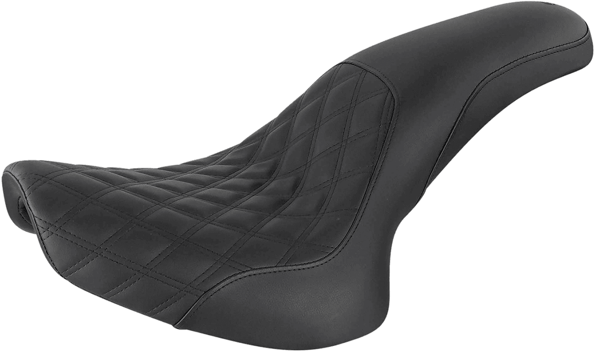 SADDLEMEN 0802-1288 Profiler Seat - Front Lattice/Rear Smooth - Black - FL/FX '00-'06