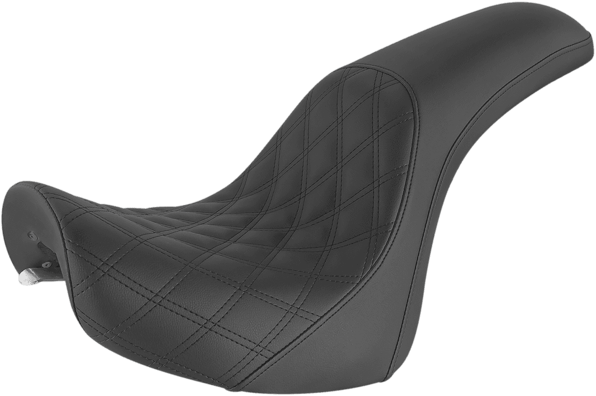 SADDLEMEN 0802-1289 Profiler Seat - Front Lattice/Rear Smooth - Black - FXSTD '01-'07