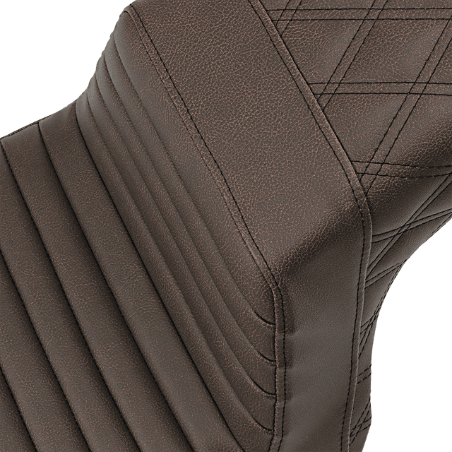 SADDLEMEN 0802-1370 Step-Up Seat - Front Tuck-n-Roll/Rear Lattice Stitch - Brown — image 2 of 3