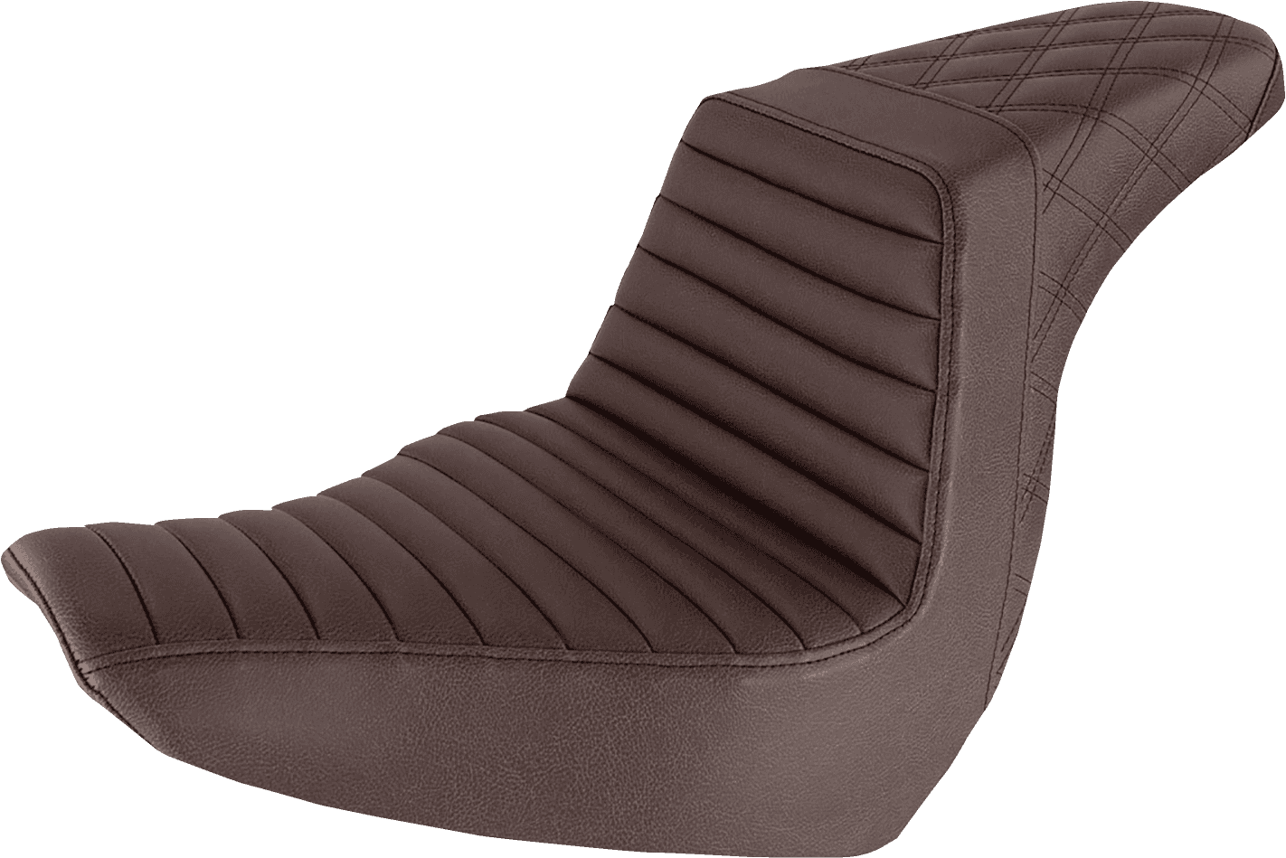 SADDLEMEN 0802-1374 Step-Up Seat - Front Tuck-n-Roll/Rear Lattice Stitch - Brown