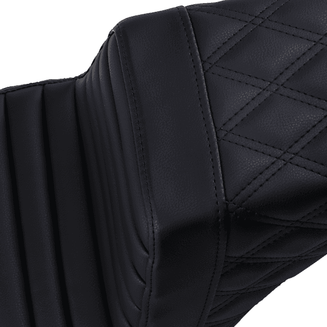 SADDLEMEN 0802-1377 Step-Up Seat - Front Tuck-n-Roll/Rear Lattice Stitch - Black — image 2 of 2