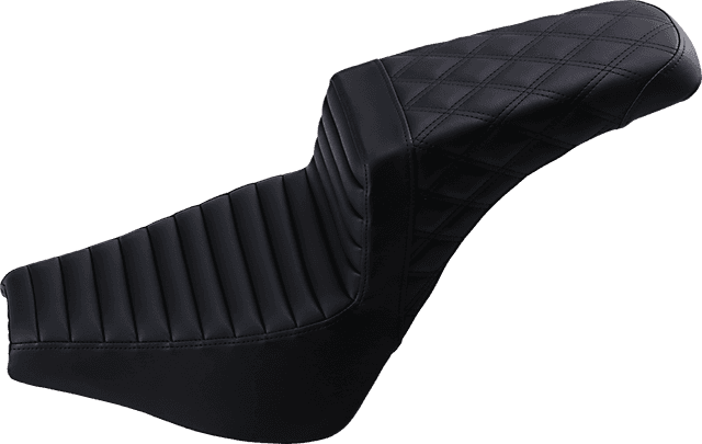 SADDLEMEN 0802-1377 Step-Up Seat - Front Tuck-n-Roll/Rear Lattice Stitch - Black — image 1 of 2