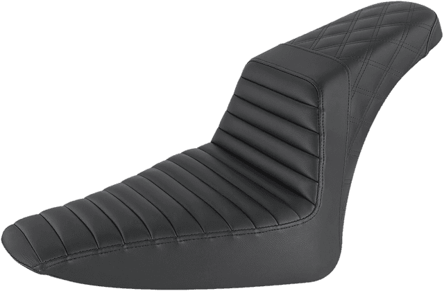 SADDLEMEN 0802-1379 Step-Up Seat - Front Tuck-n-Roll/Rear Lattice Stitch - Black