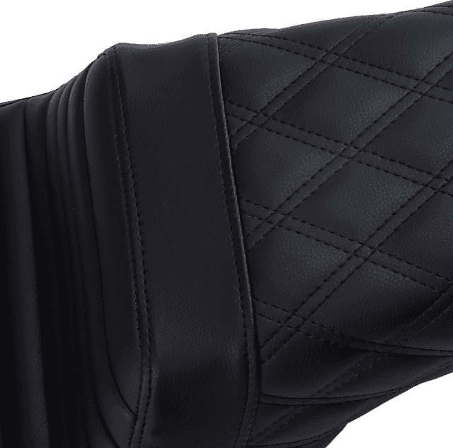 SADDLEMEN 0802-1381 Step-Up Seat - Front Tuck-n-Roll/Rear Lattice Stitch - Black — image 2 of 2