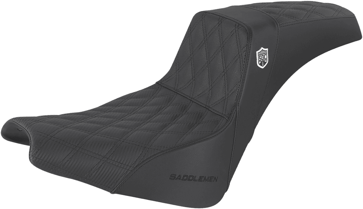SADDLEMEN 0802-1421 Pro Series SDC Performance Seat - w/o Backrest - Lattice Stitch/Lumbar Gripper - FX '18-'24