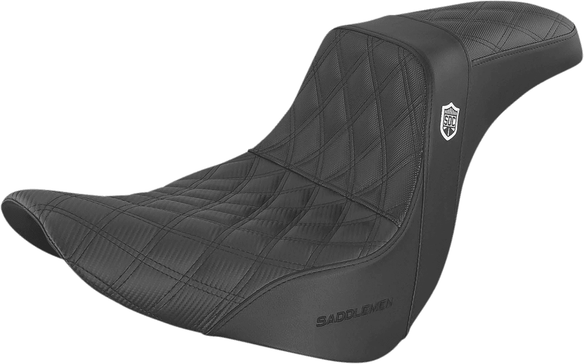 SADDLEMEN 0802-1433 Pro Series SDC Performance Seat - w/o Backrest - Lattice Stitch/Lumbar Gripper - FL/FX '18-'24