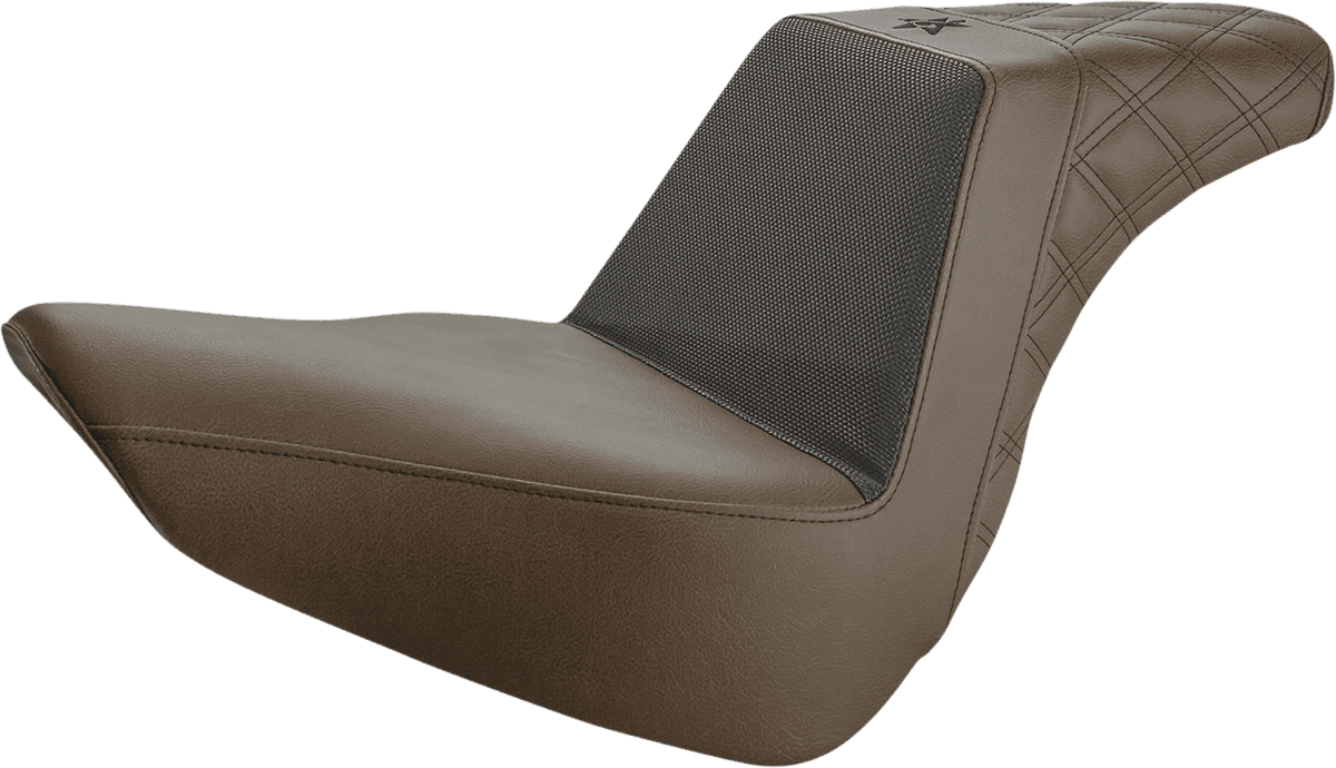 SADDLEMEN 0802-1441 Unknown Industries Seat - Front Carbon Fiber/Black Gripper Lumbar/Rear Lattice Stitch - FL '18-'23