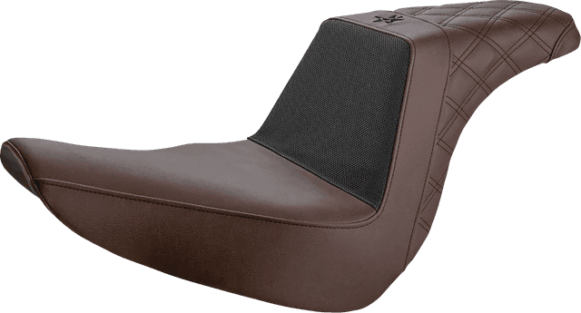SADDLEMEN 0802-1443 Unknown Industries Seat - Front Carbon Fiber/Black Gripper Lumbar/Rear Lattice - FL/FX '18-'23 — image 1 of 2