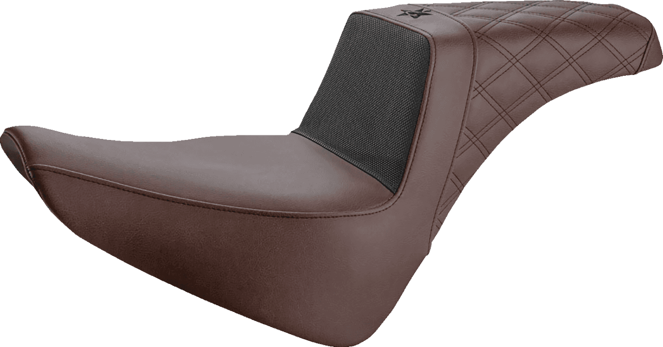 SADDLEMEN 0802-1446 Unknown Industries Seat - Front Carbon Fiber/Black Gripper Lumbar/Rear Lattice Stitch - FL '18-'22