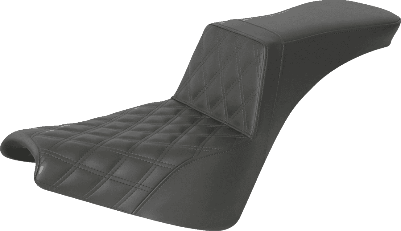 SADDLEMEN 0802-1457 Step-Up Seat - Front Lattice Stitch - Black