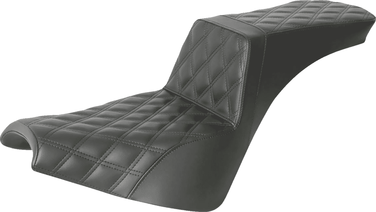 SADDLEMEN 0802-1459 Step-Up Seat - Full Lattice Stitch - Black