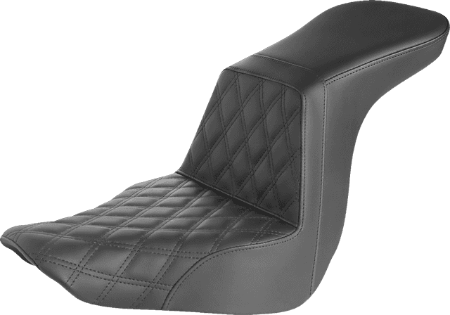 SADDLEMEN 0802-1461 Step-Up Seat - Front Lattice Stitch - Black