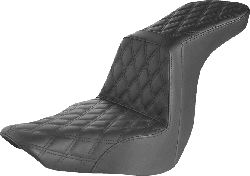 SADDLEMEN 0802-1463 Step-Up Seat - Full Lattice Stitch - Black