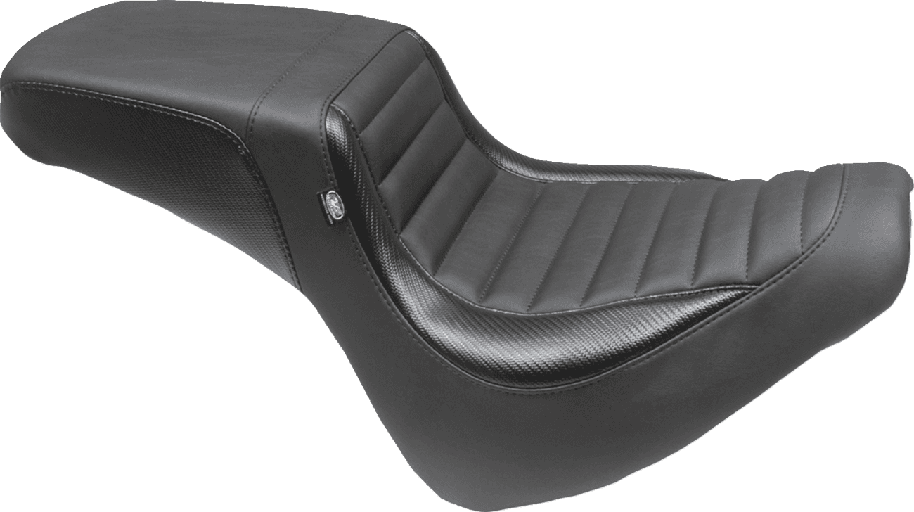 MUSTANG 0802-1506 Squareback Seat - Black - Tuck-n-Roll - Fat Bob '18-'23
