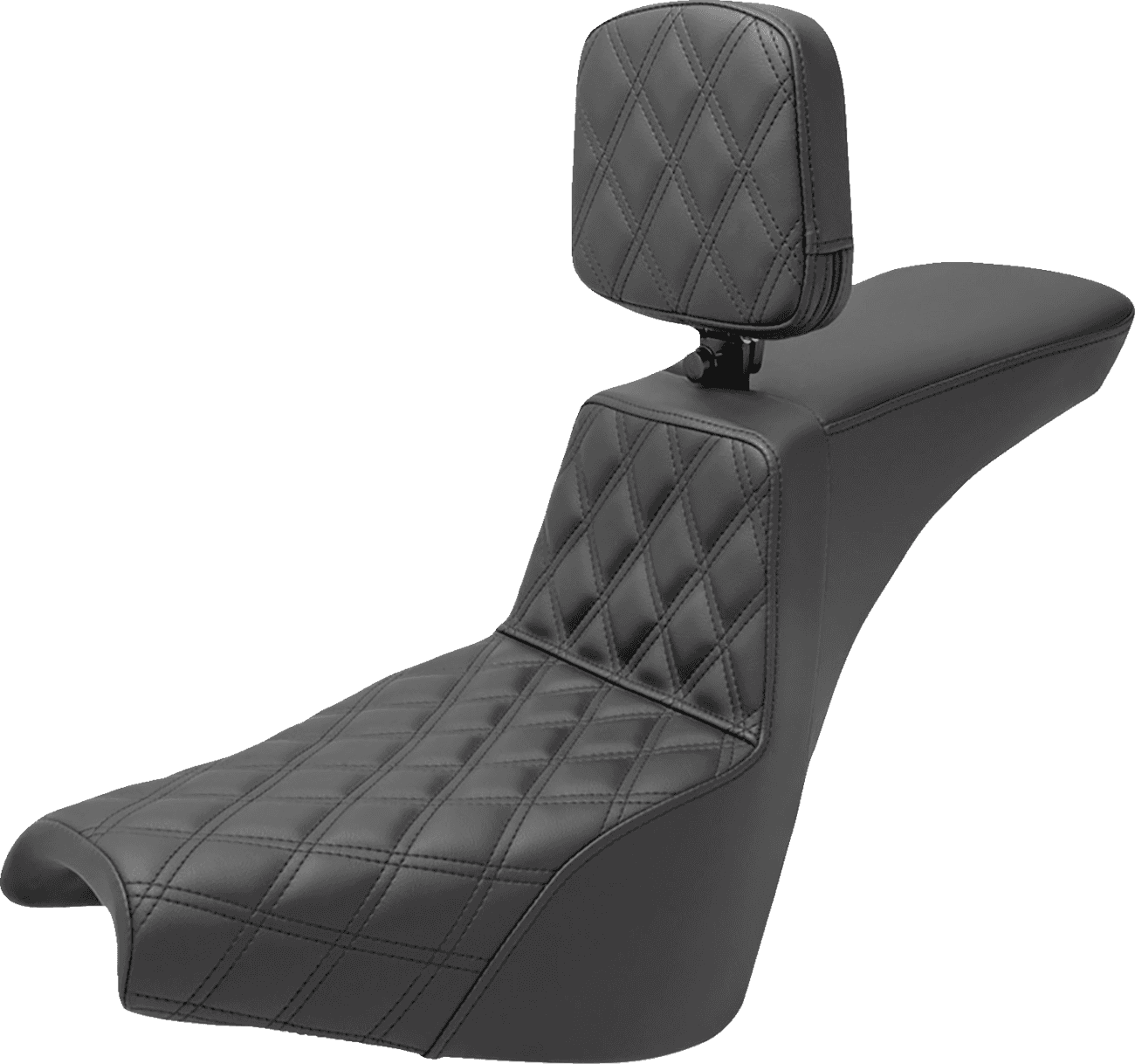 SADDLEMEN 0802-1521 Tour Step-Up Seat - Rider Backrest - Front Lattice Stitch - FXBB/FXST '18-'24