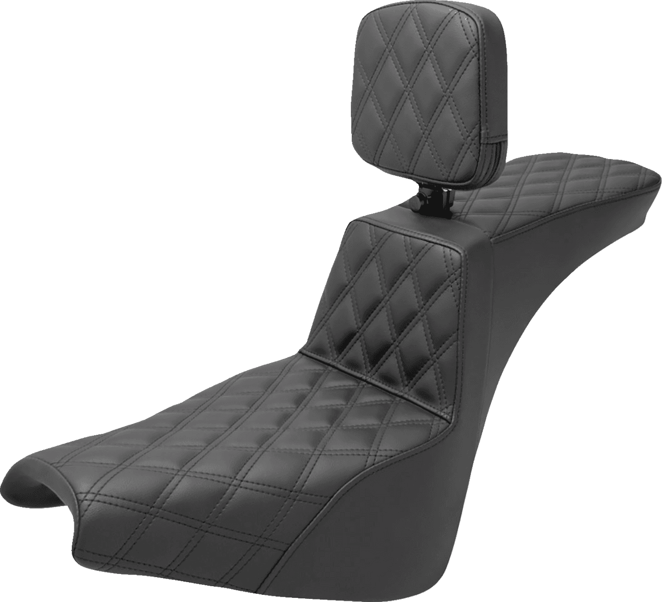 SADDLEMEN 0802-1523 Tour Step-Up Seat - Rider Backrest - Full Lattice Stitch - FXBB/FXST '18-'24