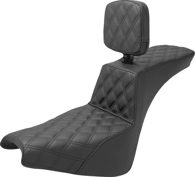 SADDLEMEN 0802-1523 Tour Step-Up Seat - Rider Backrest - Full Lattice Stitch - FXBB/FXST '18-'24