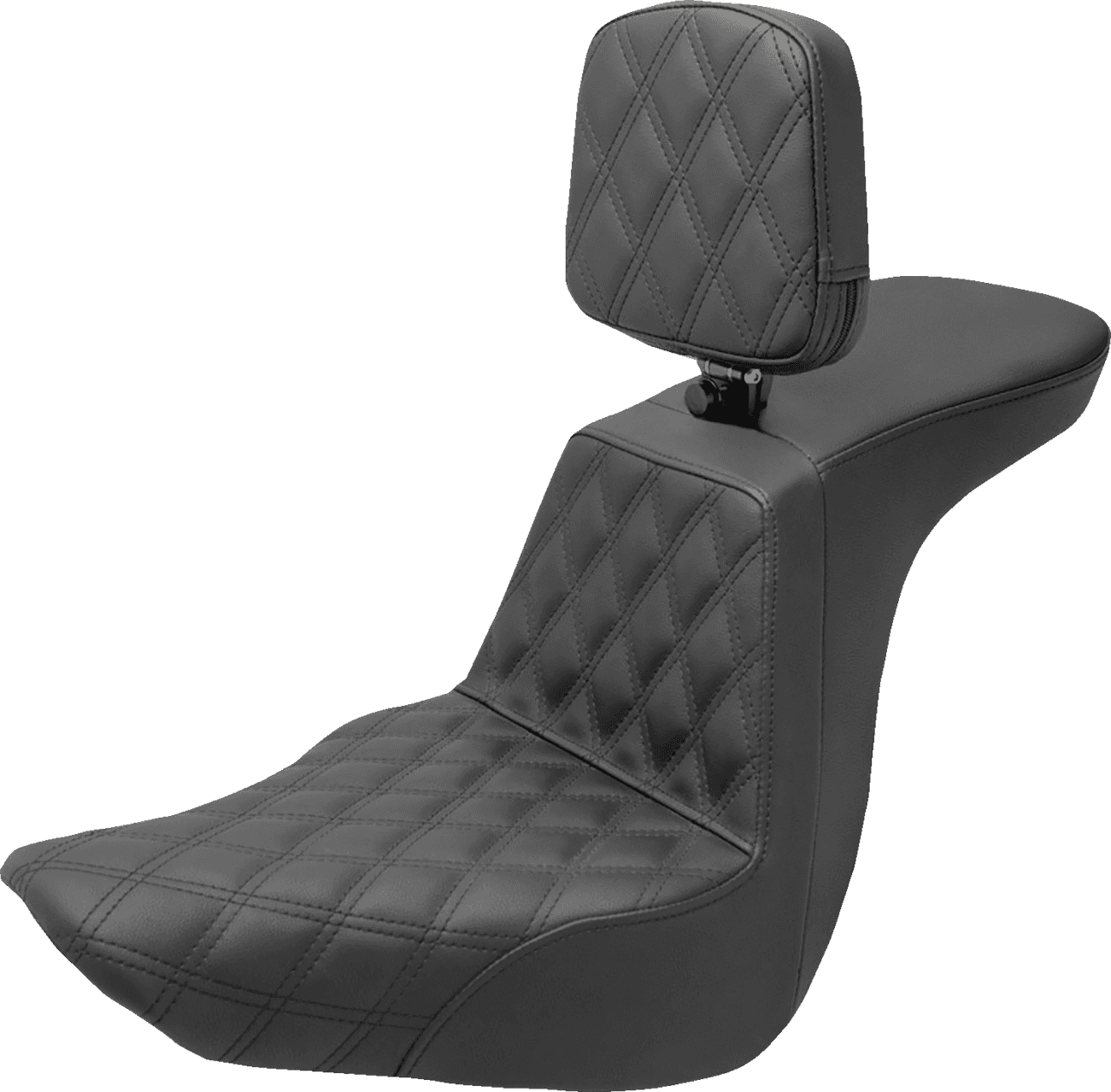 SADDLEMEN 0802-1525 Tour Step-Up Seat - Rider Backrest - Front Lattice Stitch - FLSB/FXLR '18-'24