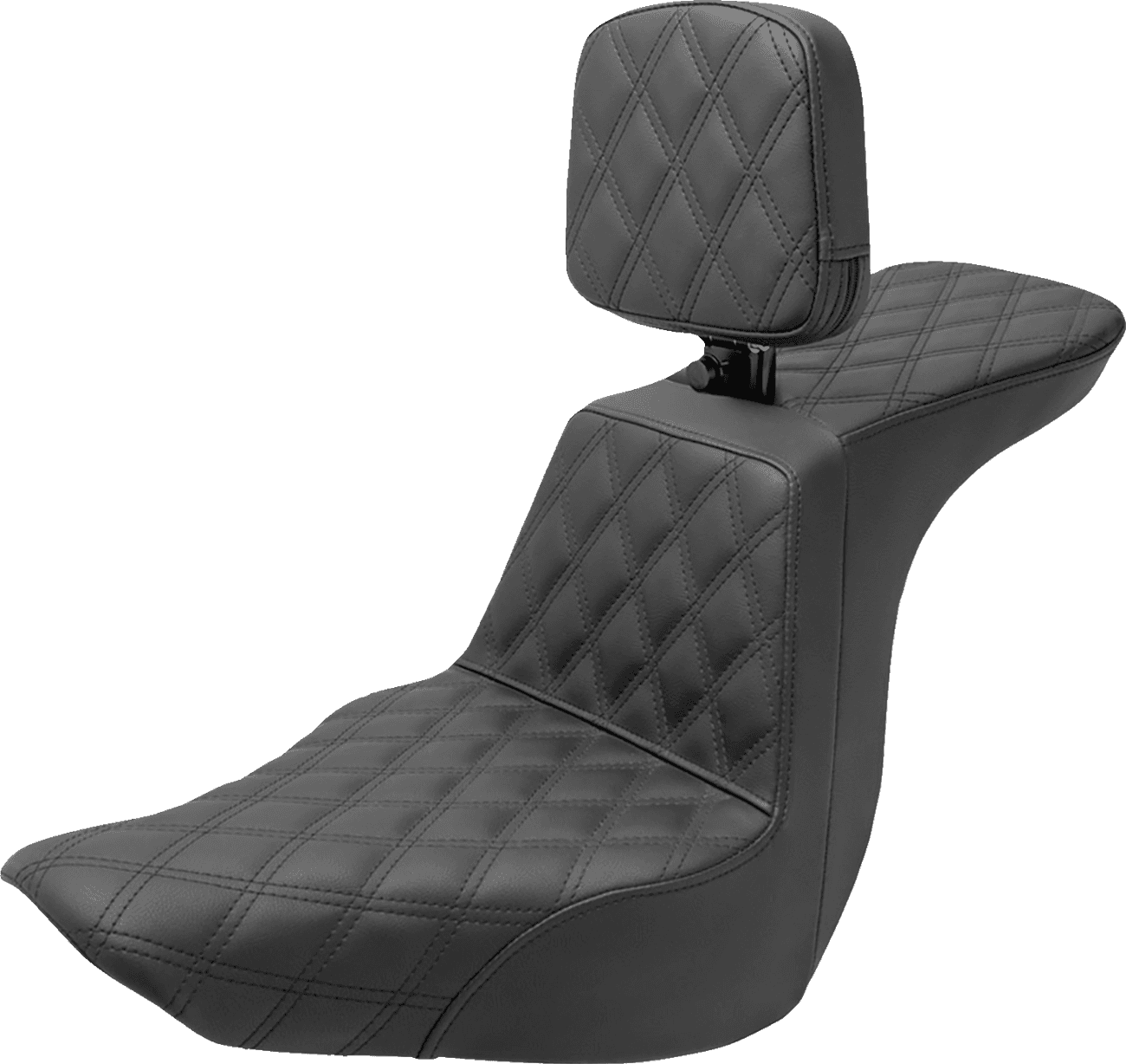 SADDLEMEN 0802-1527 Tour Step-Up Seat - Rider Backrest - Full Latice Stitch - FLSB/FXLR '18-'24