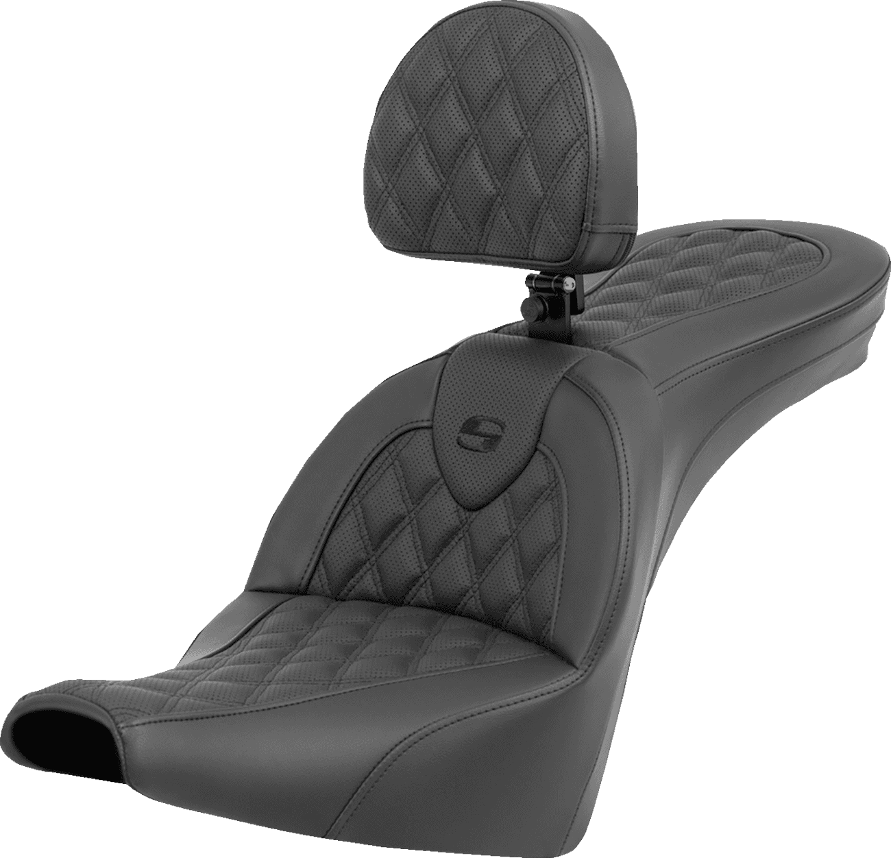 SADDLEMEN 0802-1560 Roadsofa™ Seat - Lattice Stitch - with Backrest - FXBB/FXST '18-'24