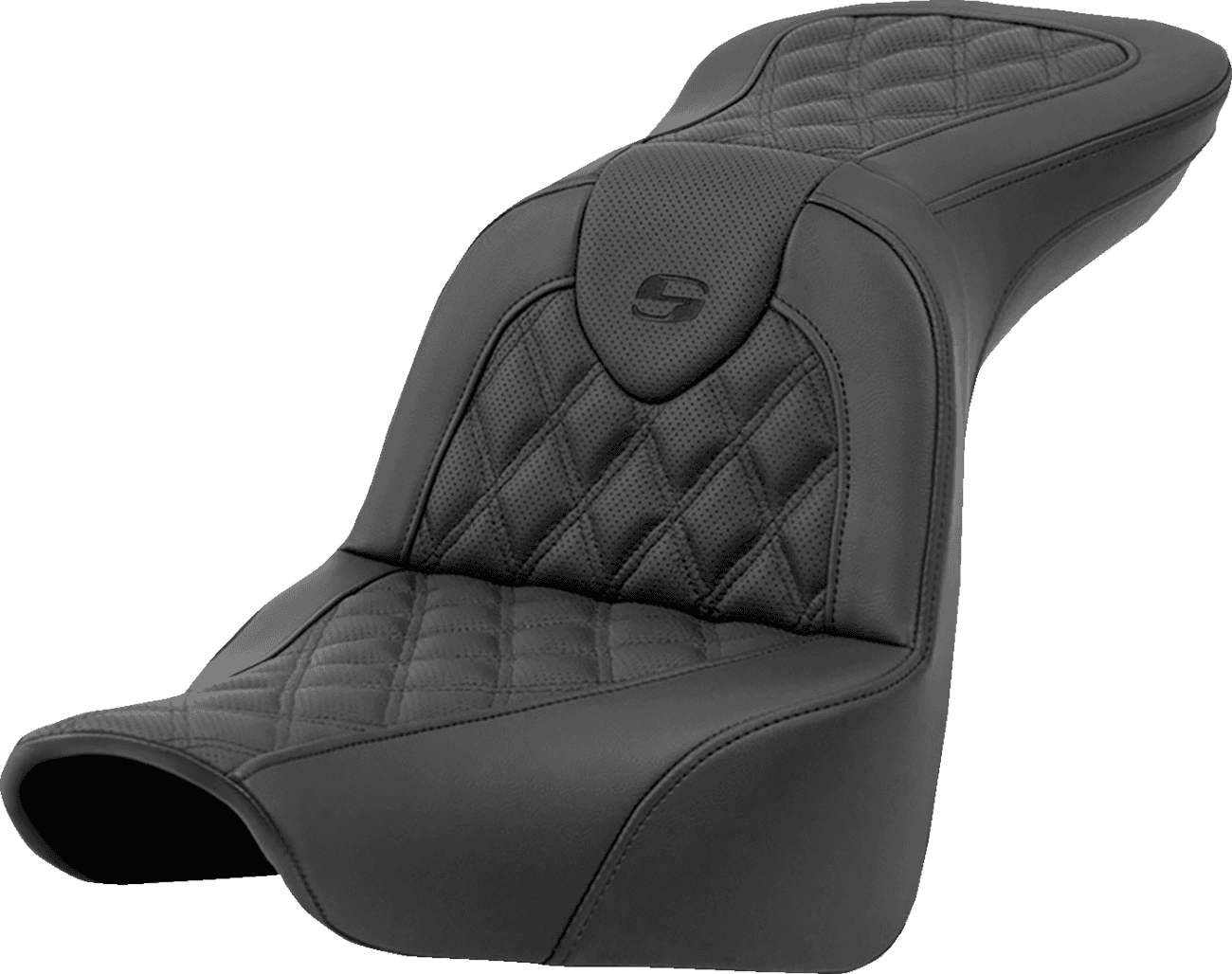 SADDLEMEN 0802-1565 Roadsofa™ Seat - Lattice Stitch - without Backrest - FXLR/FLSB '18-'23
