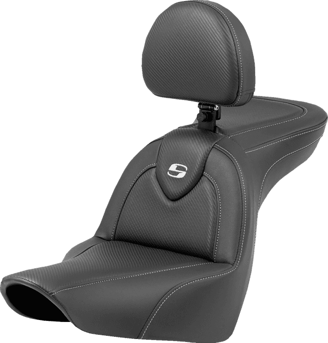 SADDLEMEN 0802-1568 Roadsofa™ Seat - Carbon Fiber - with Backrest - FXLR/FLSB '18-'25